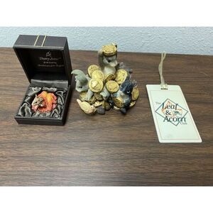 Lot Of‎ 3 Vintage Fitz and Floyd Charming Tails Rich in Friendship Luggage Tag